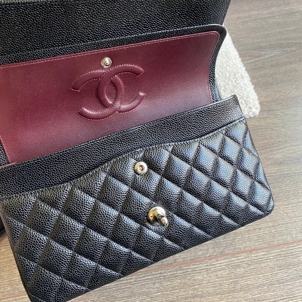 SOLD Chanel medium classic double flap in caviar - Picture 12 of 12